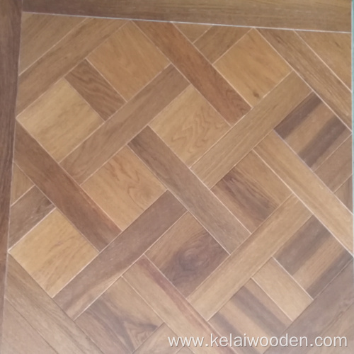 Reclaimed wood versailles engineered parquet flooring